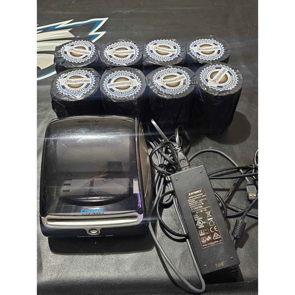 Dymo LabelWriter 4XL Thermal Shipping Label Printer & 8 Rolls Of Labels 1738542